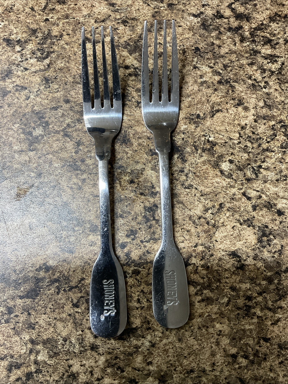 Rare Shoney’s Restaurant Branded Set Of 2 Forks Big Boy Flatware