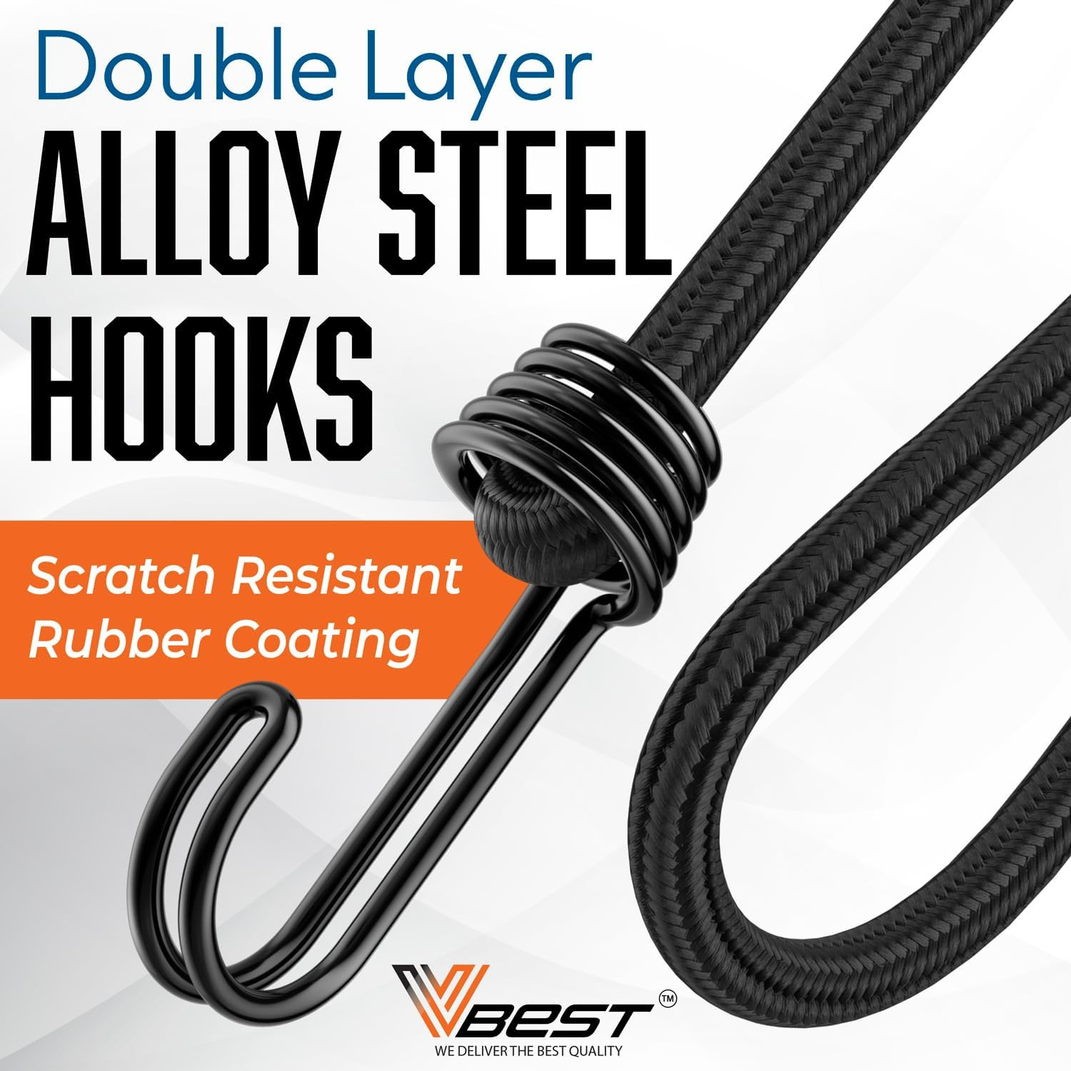 Small Bungee Cords with Hooks – Mini Bungee Cords Heavy Duty Outdoor – Short Bun