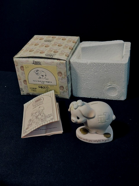 PRECIOUS MOMENTS E-9282 „You’re Worth Your Weight In Gold“, 1982 J&D-w/box