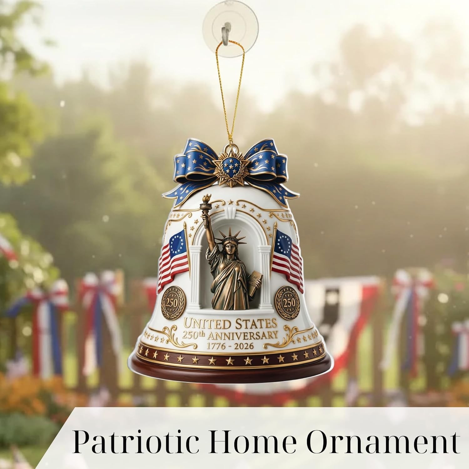 Patriotic Decorations 250 Anniversary Ornament – Statue of Liberty Bell, 4th…