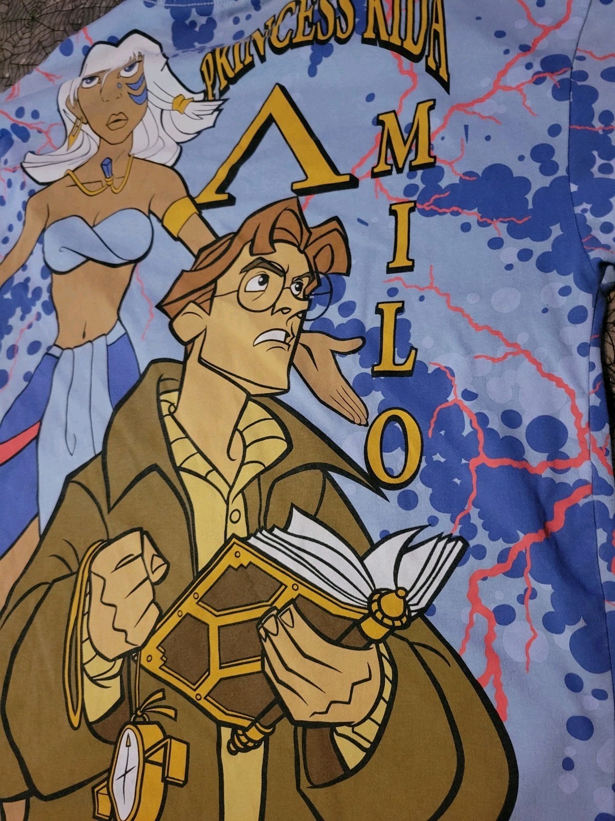 Disney Atlantis The Lost Empire Milo Kida All Over Print Shirt Medium (Fits Big)