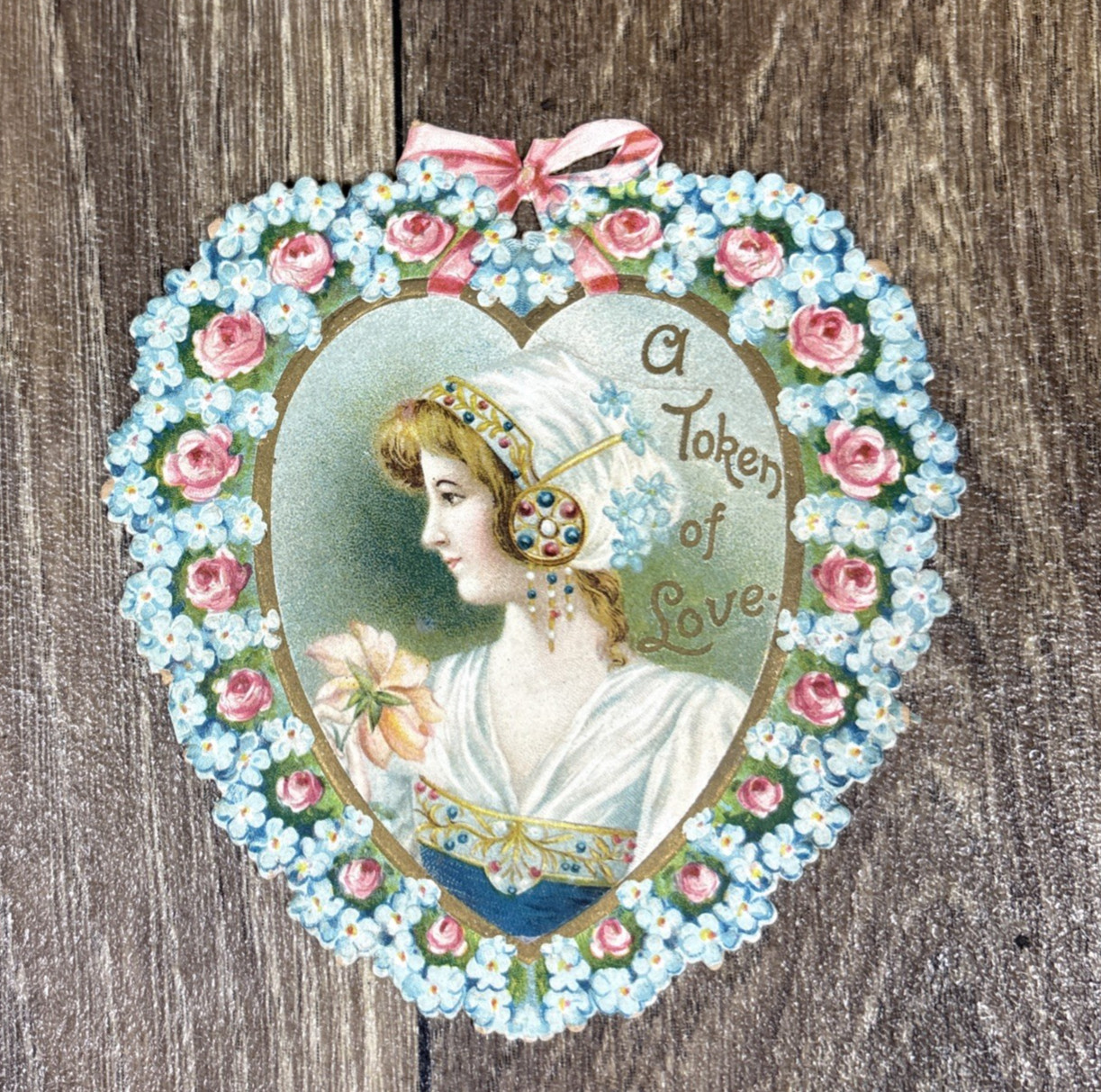 Vintage Valentines Day Card A Token Of Love
