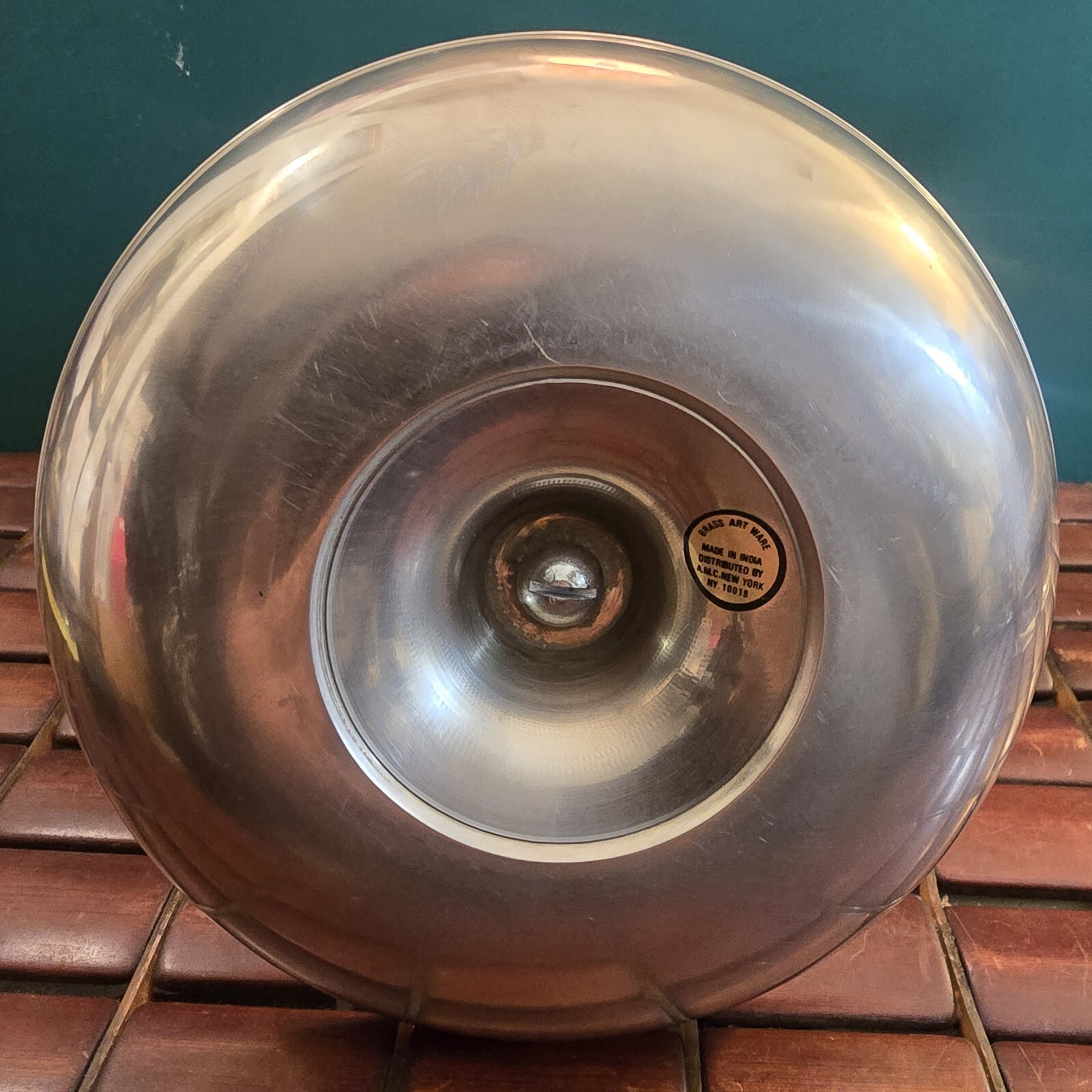 Vintage Brass Art Ware Early American Style Candle Holder Silverplated Brass
