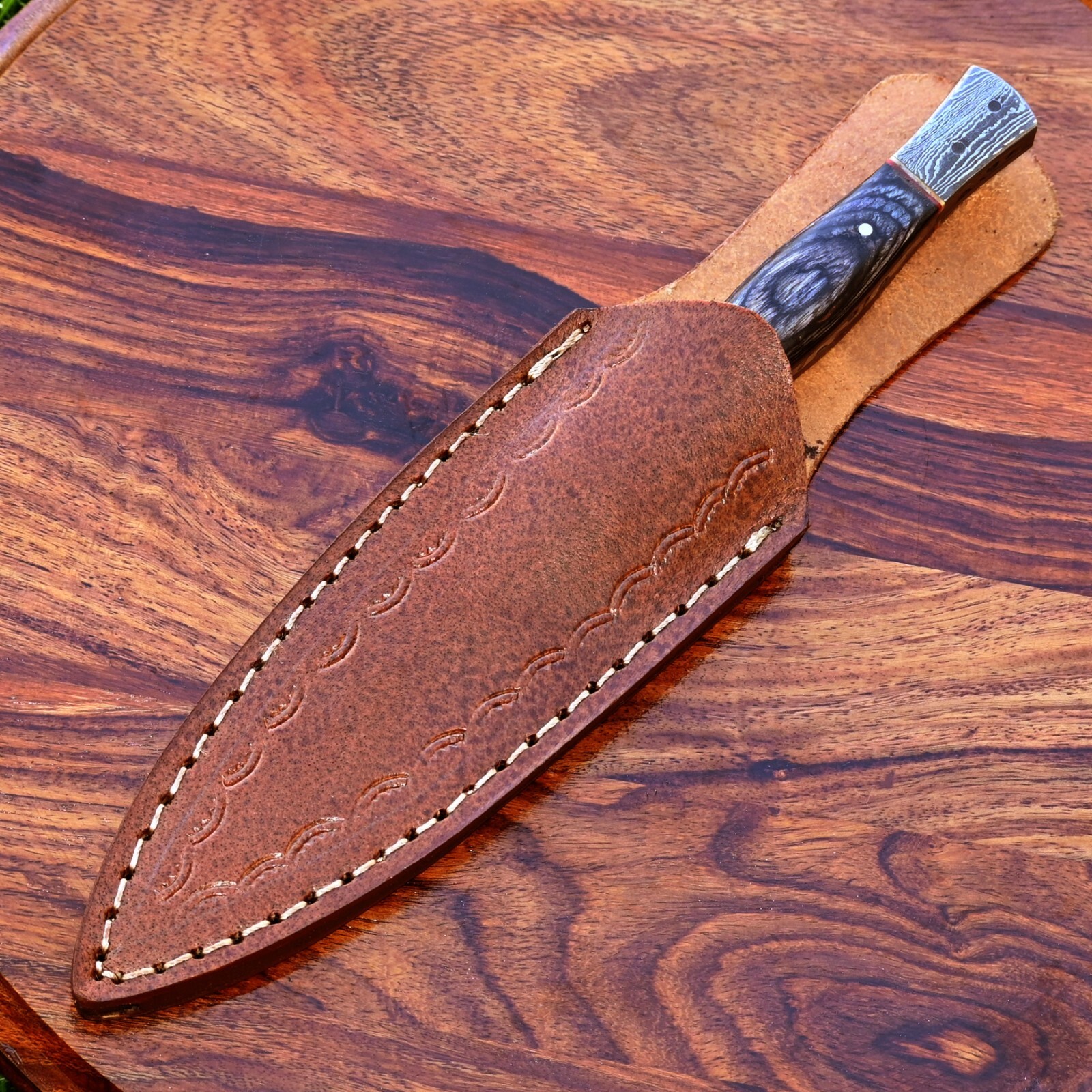 Custom Made Hand Forged Damascus Steel Fix Blade Hunting Boot Knife 2841