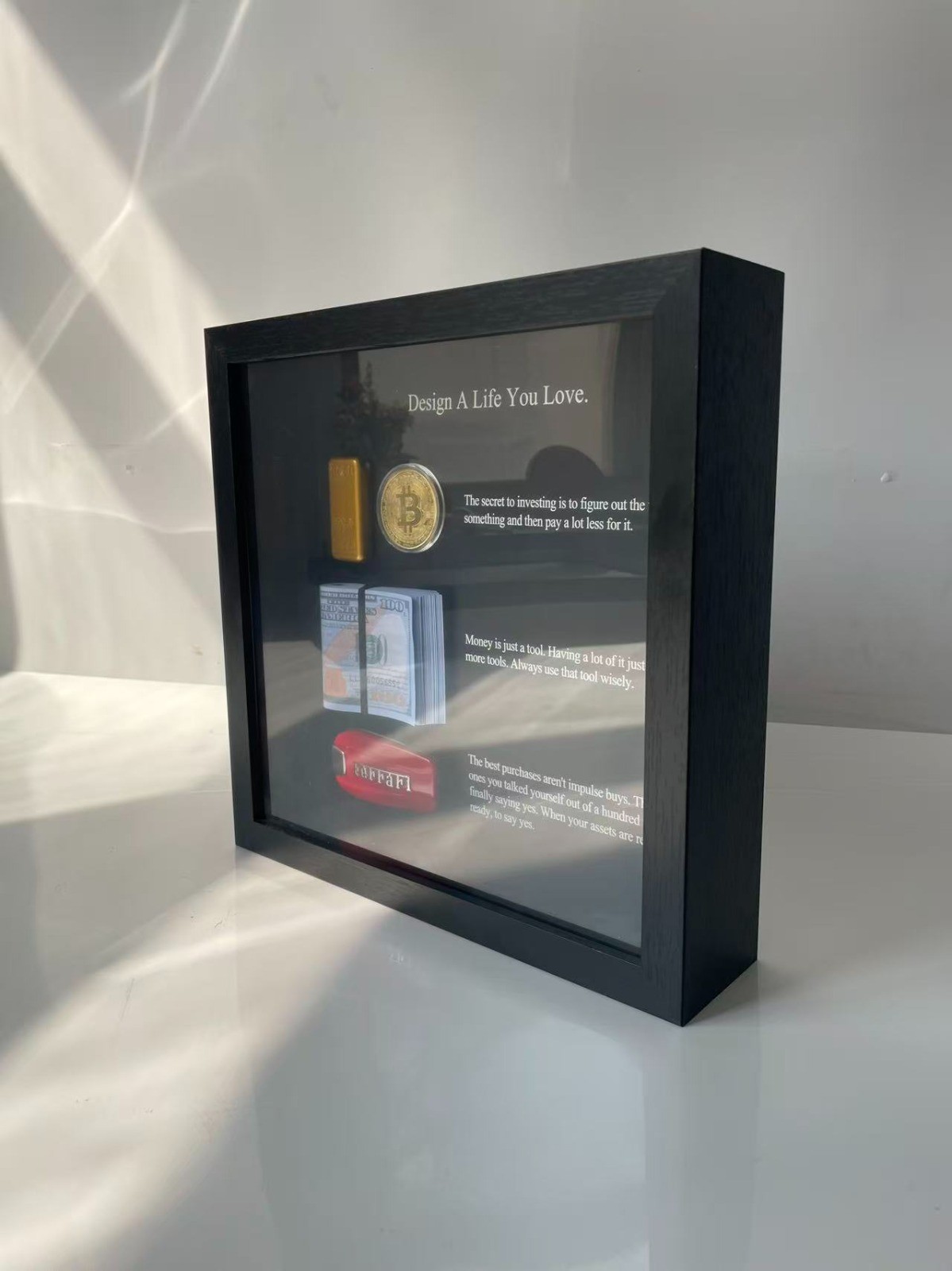 Motivational Wall Art Frame “Design A Life You Love” Shadow Box