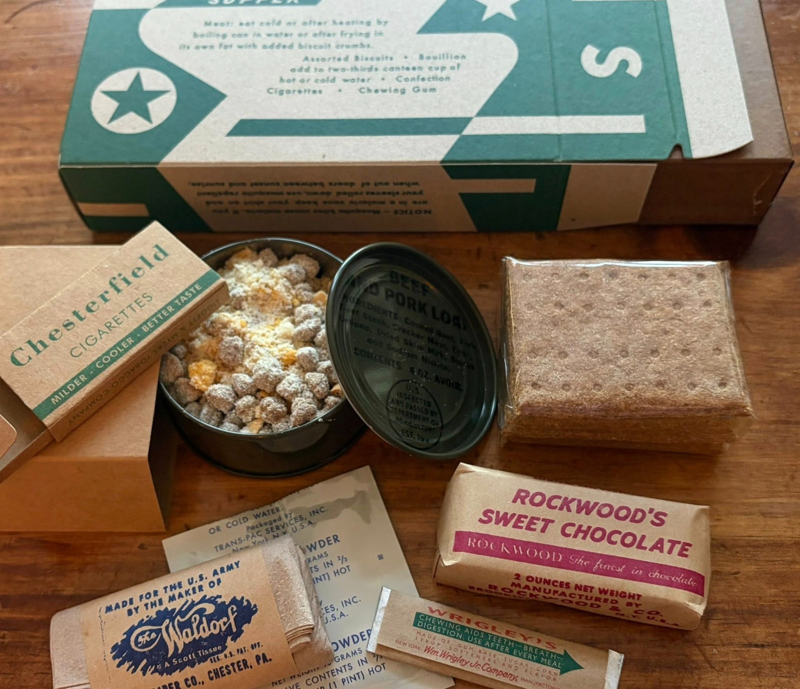 Complete Edible Late War Morale K Ration -Your Choice Breakfast Dinner or Supper
