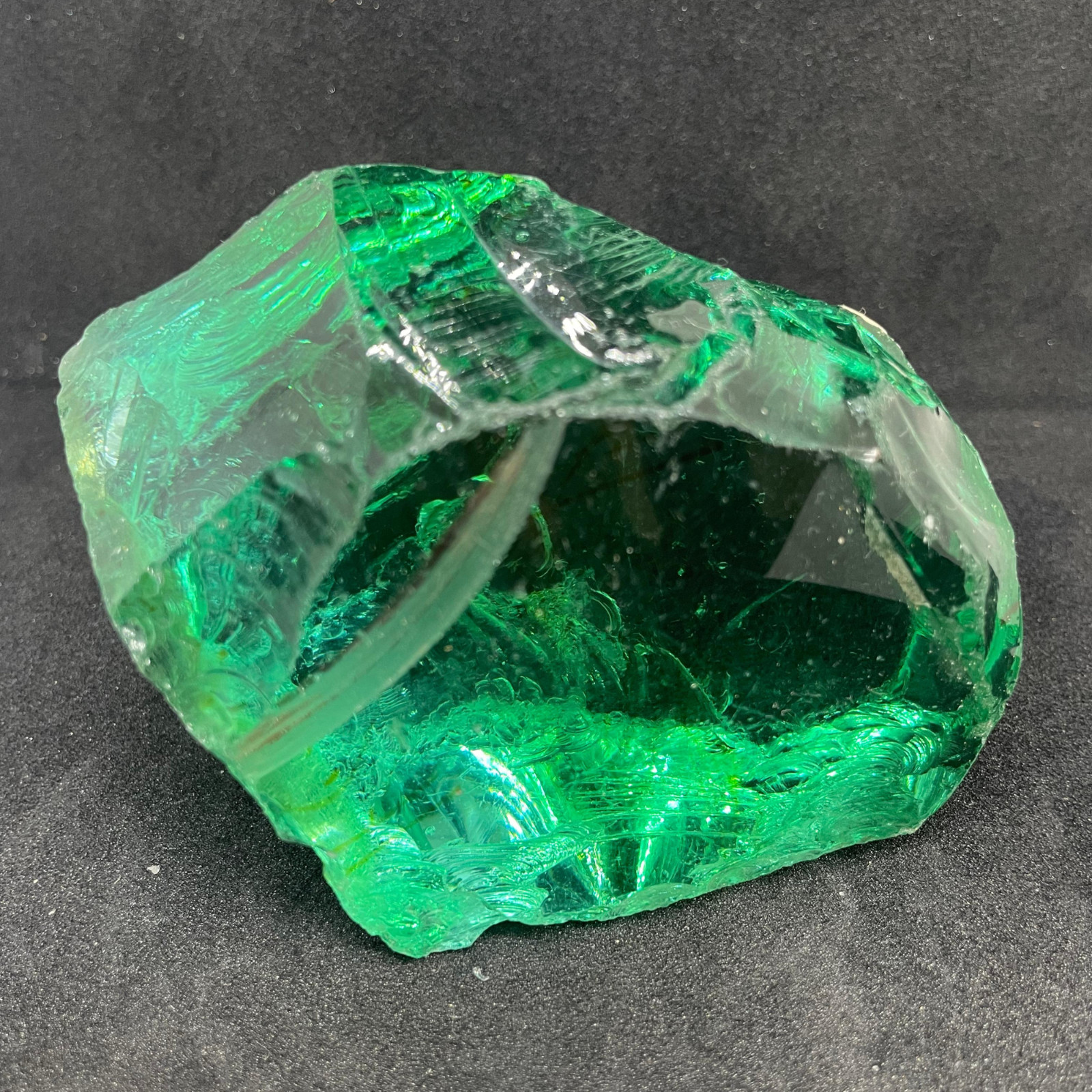 Natural Green Obsidian Raw Crystal 210-320 CT, Healing Stone for Energy Clearing