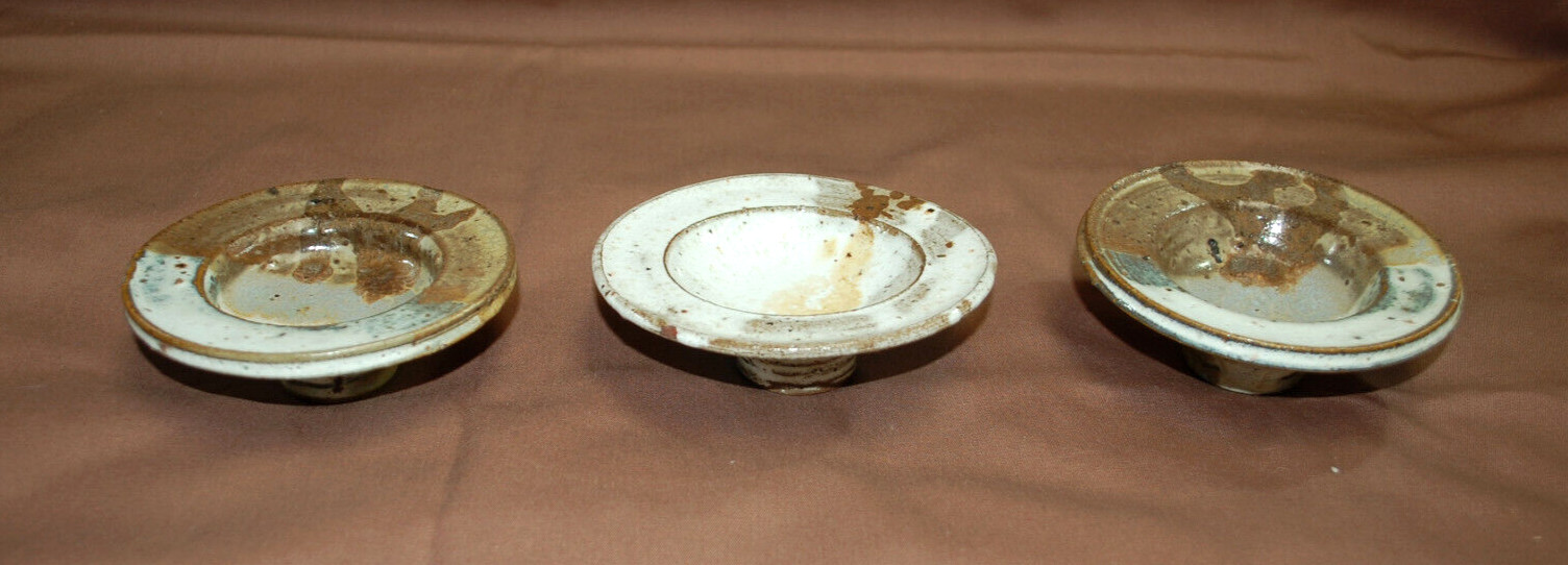 Ceramic 3 Mugs and 3 Candle Holders Handmade Lot of 6 Total T1428
