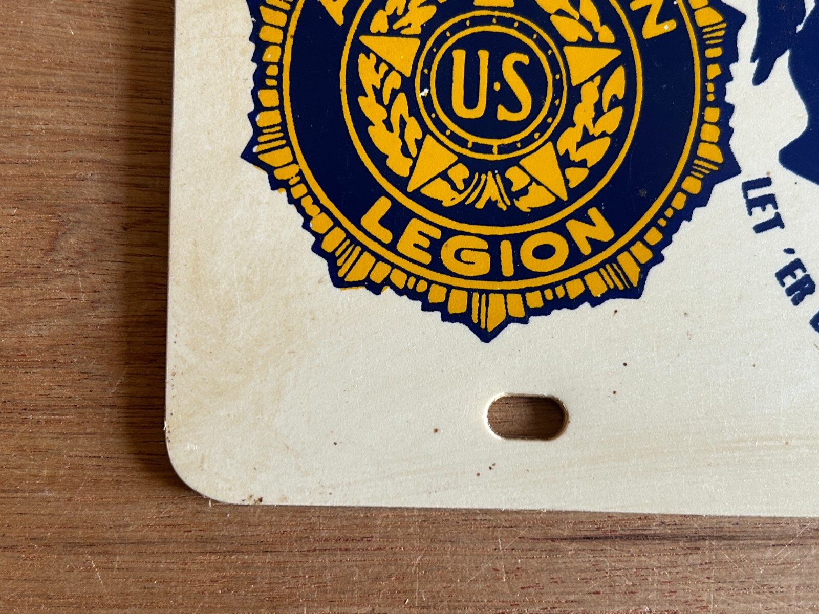 American Legion License Plate Rock Springs WY Post 24 Vintage Plastic