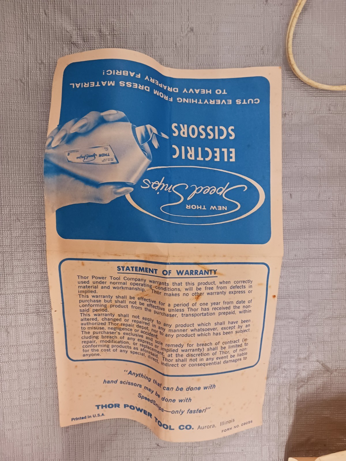 Speed Snips Vintage Electric Scissors Thor Speed Snips