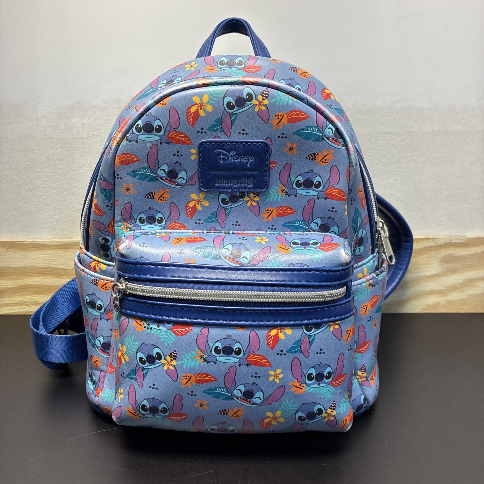 Disney Loungefly Mini Backpack All-Over Lilo & Stitch Print Simulated Leather