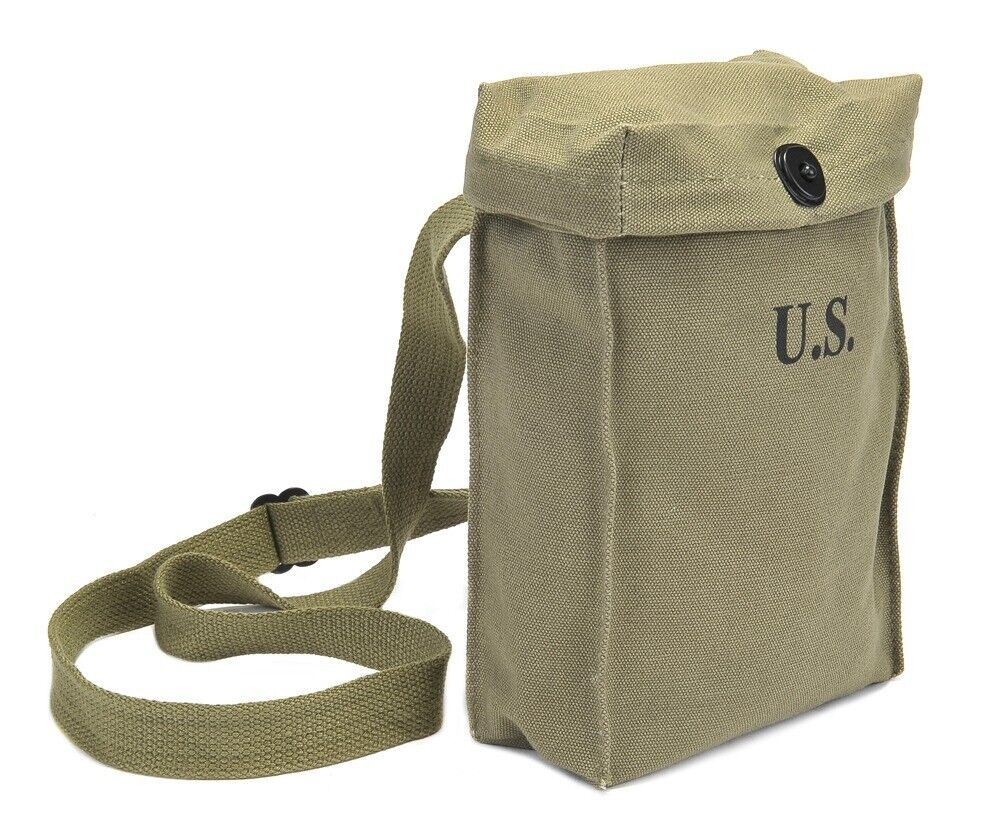 US WW2 .45 STICK MAGAZINE POUCH MARKED JT&L 1944
