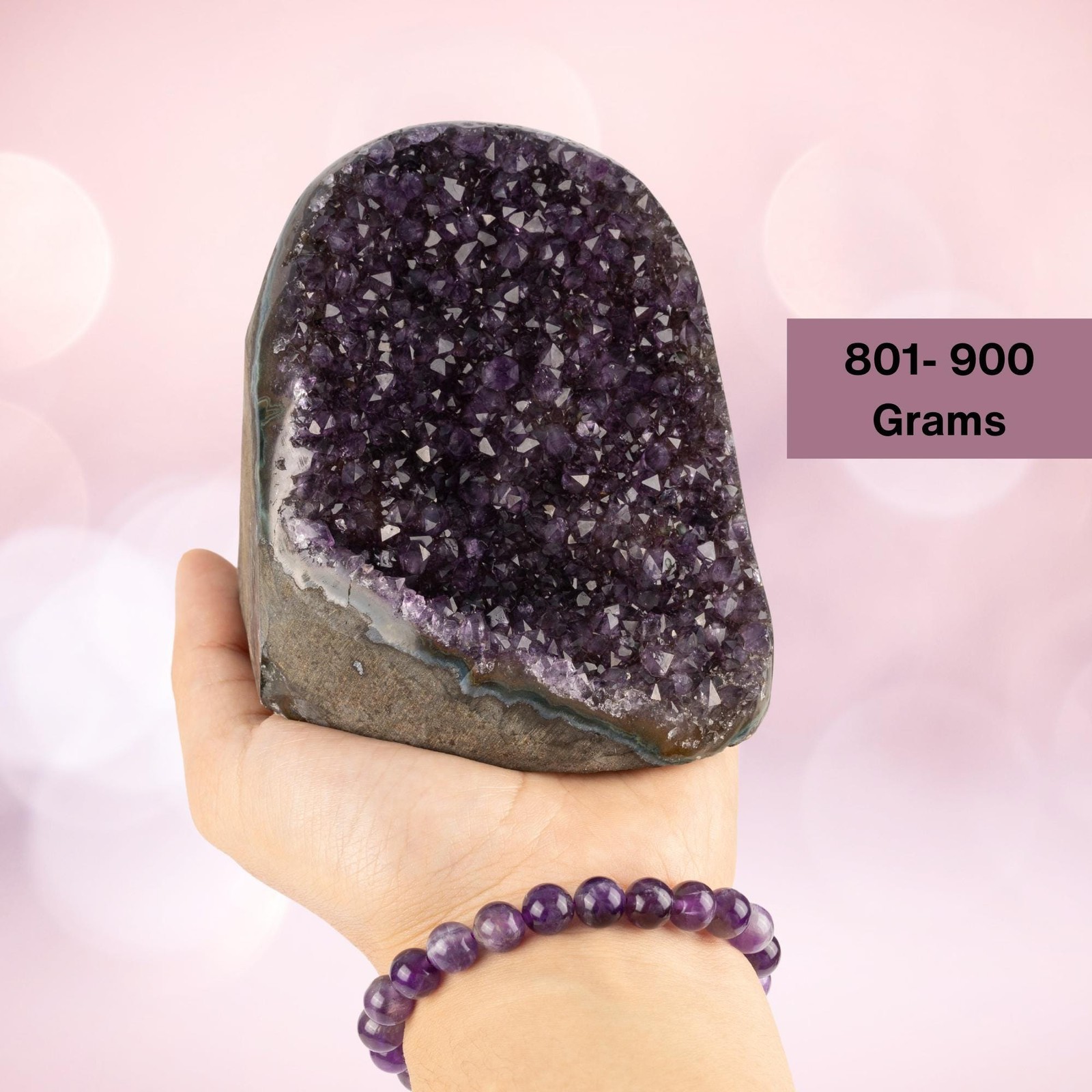 Amethyst Cut Base, „AAA“ Uruguayan Purple Geode Cluster Healing Crystal, 5 sizes