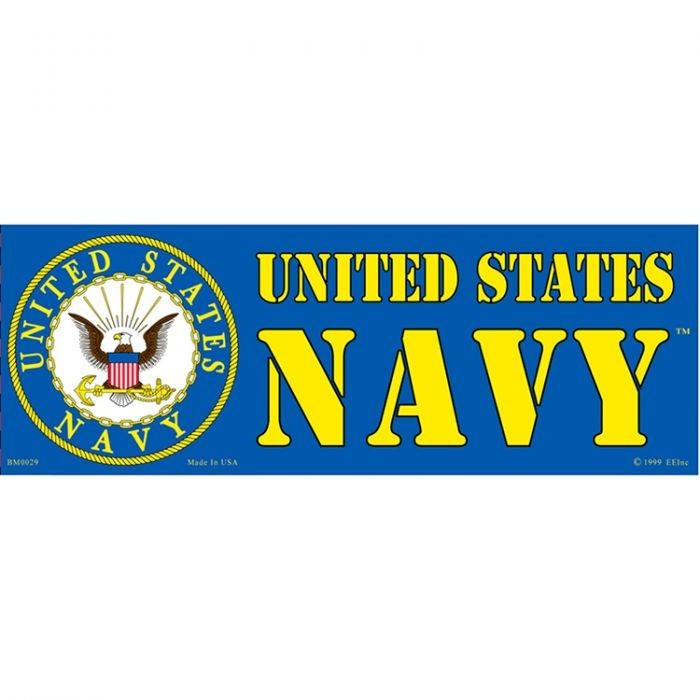 Eagle Emblems Patriotic United States NAVY Bumper Sticker 3-1/2 x 9-3/4″
