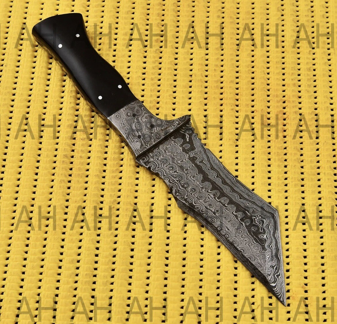 HANDMADE FORGED DAMASCUS STEEL FIXED TANTO BLADE TRACKER HUNTING KNIFE EDC
