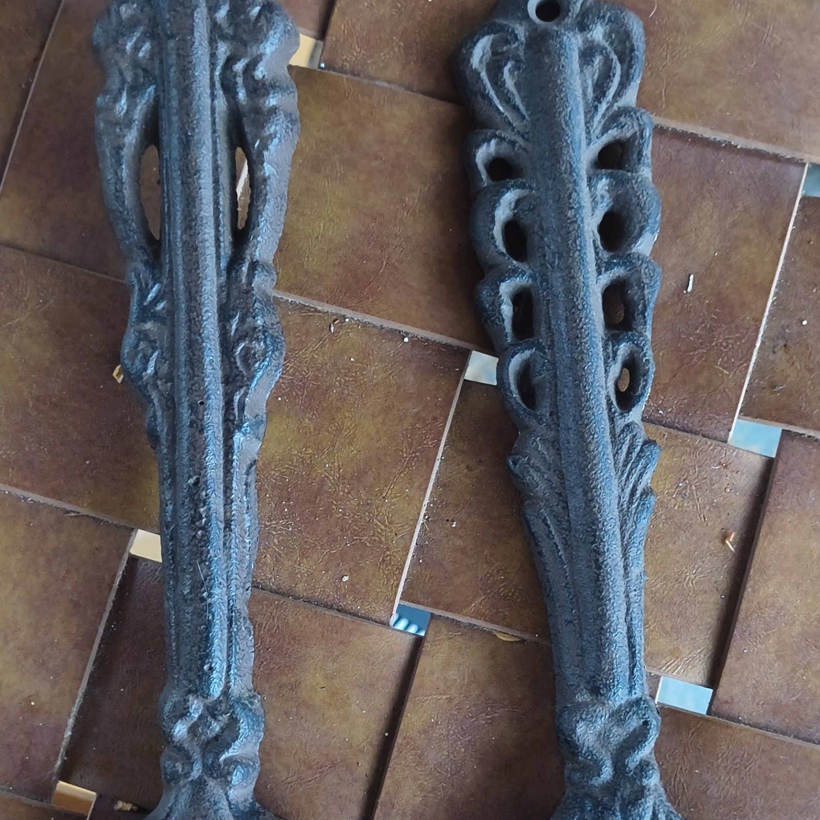 Cast Iron Ornate Decorative Handles Set of 2 Hardware Pieces for Home Décor