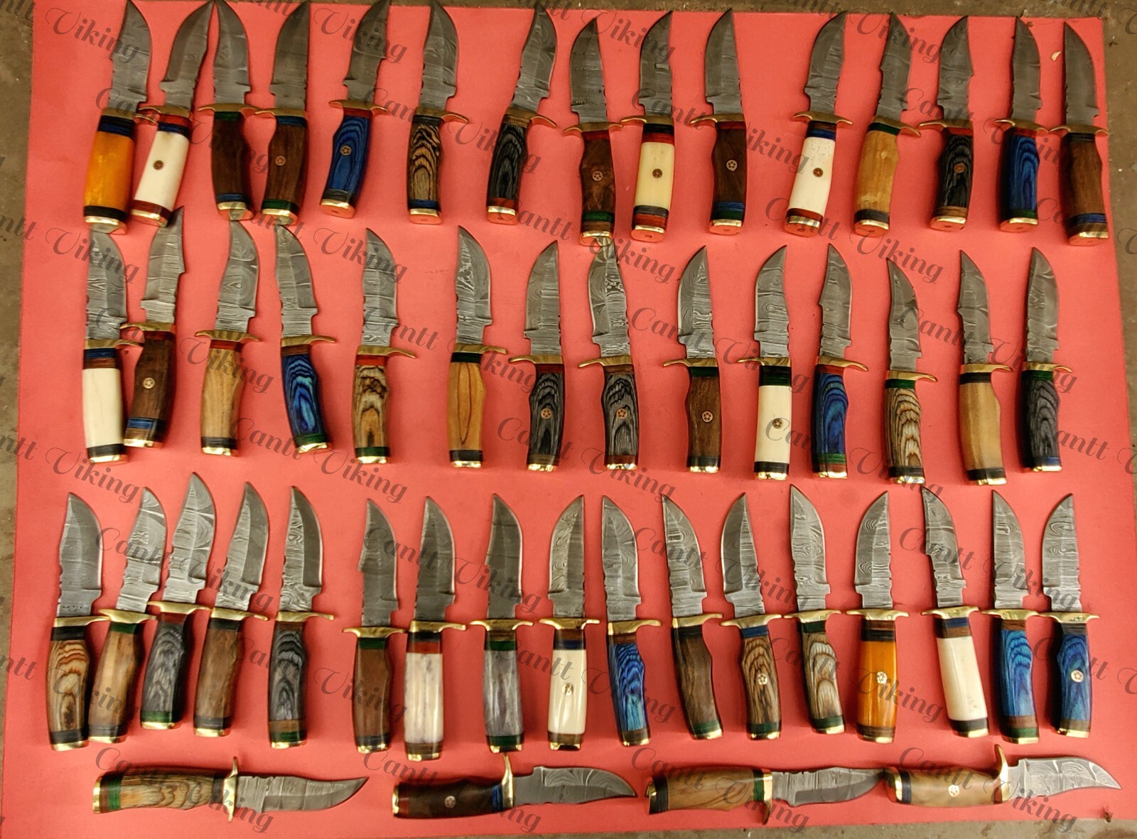 LOT OF 20 PC CUSTOM HANDMADE DAMASCUS STEEL 6″ CAMPING & HUNTING KNIVES FROM USA
