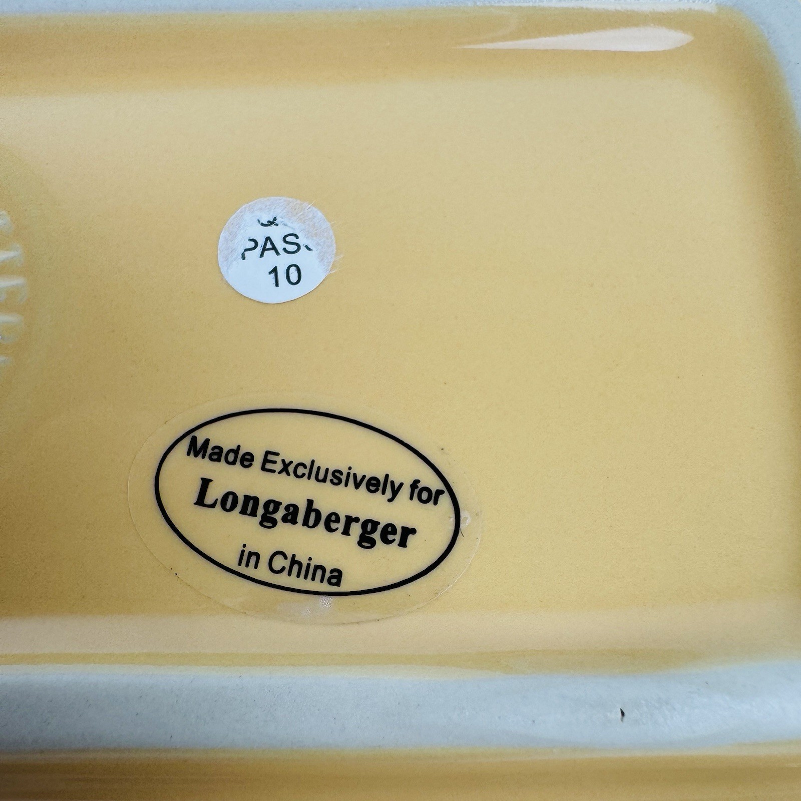 Longaberger Woven Traditions Yellow Pottery Butter Dish Covered Keeper 8.5”
