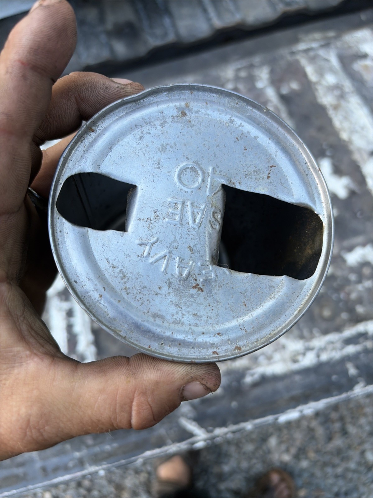 Vintage SINCLAIR OPALINE DINO MOTOR OIL Quart Metal Rare Red Dino Gas Oil