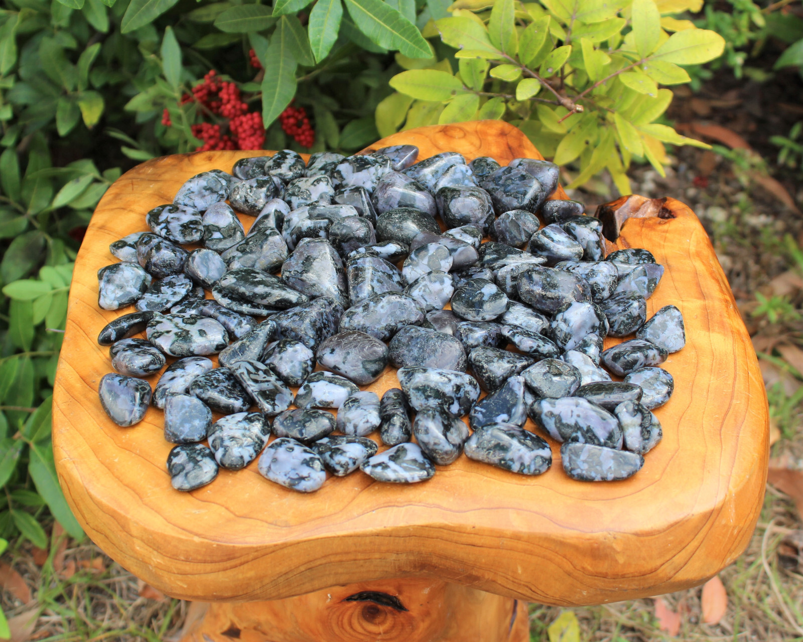 Indigo Gabbro Tumbled Stones Wholesale Bulk Lots (Mystic Merlinite Crystals)