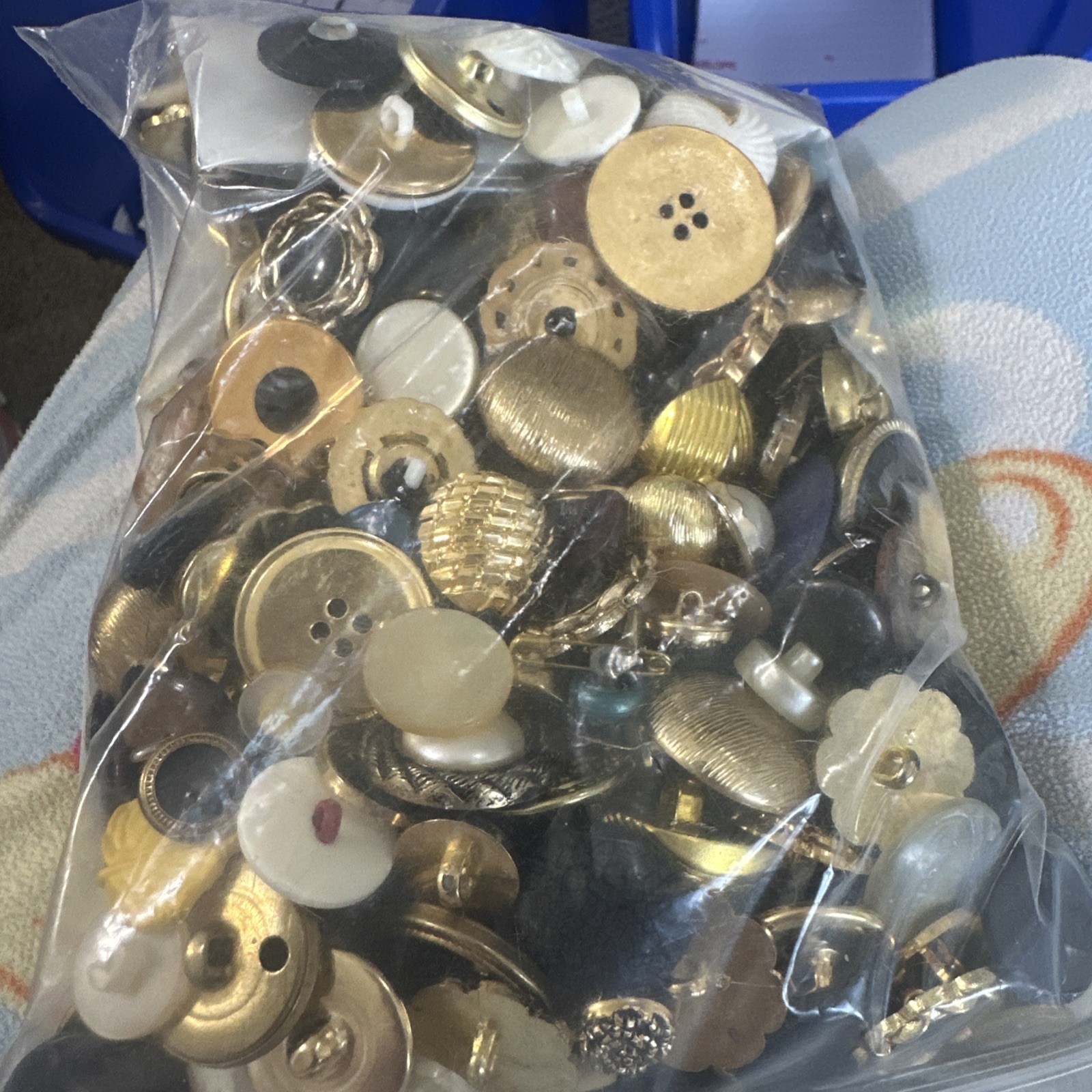 Vintage Metal Shank Button Lot Gold Tone Sewing Collectors