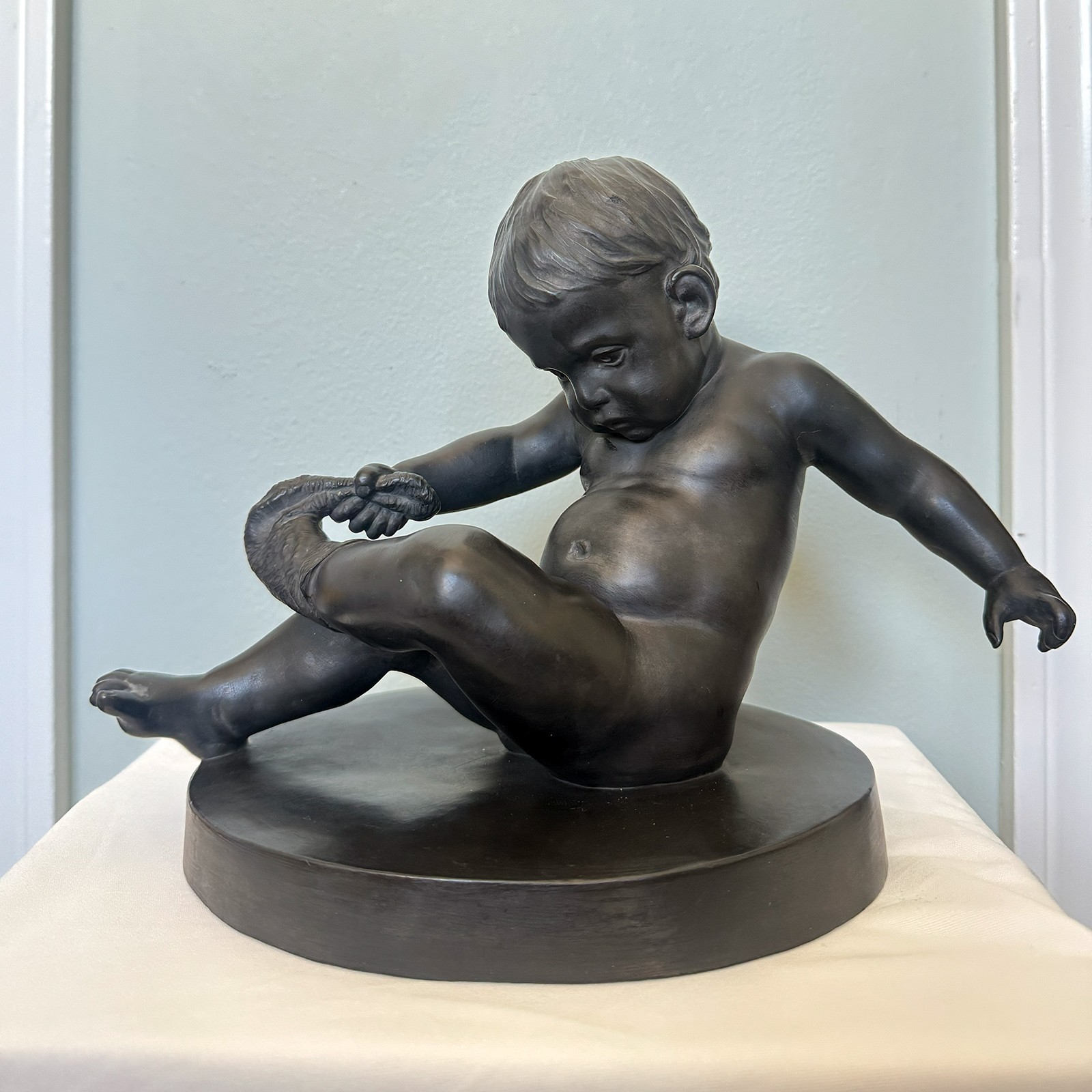 Kathinka Kondrup for P. Ipsens Enke “Strømpedrengen” Terracotta Figurine No. 347