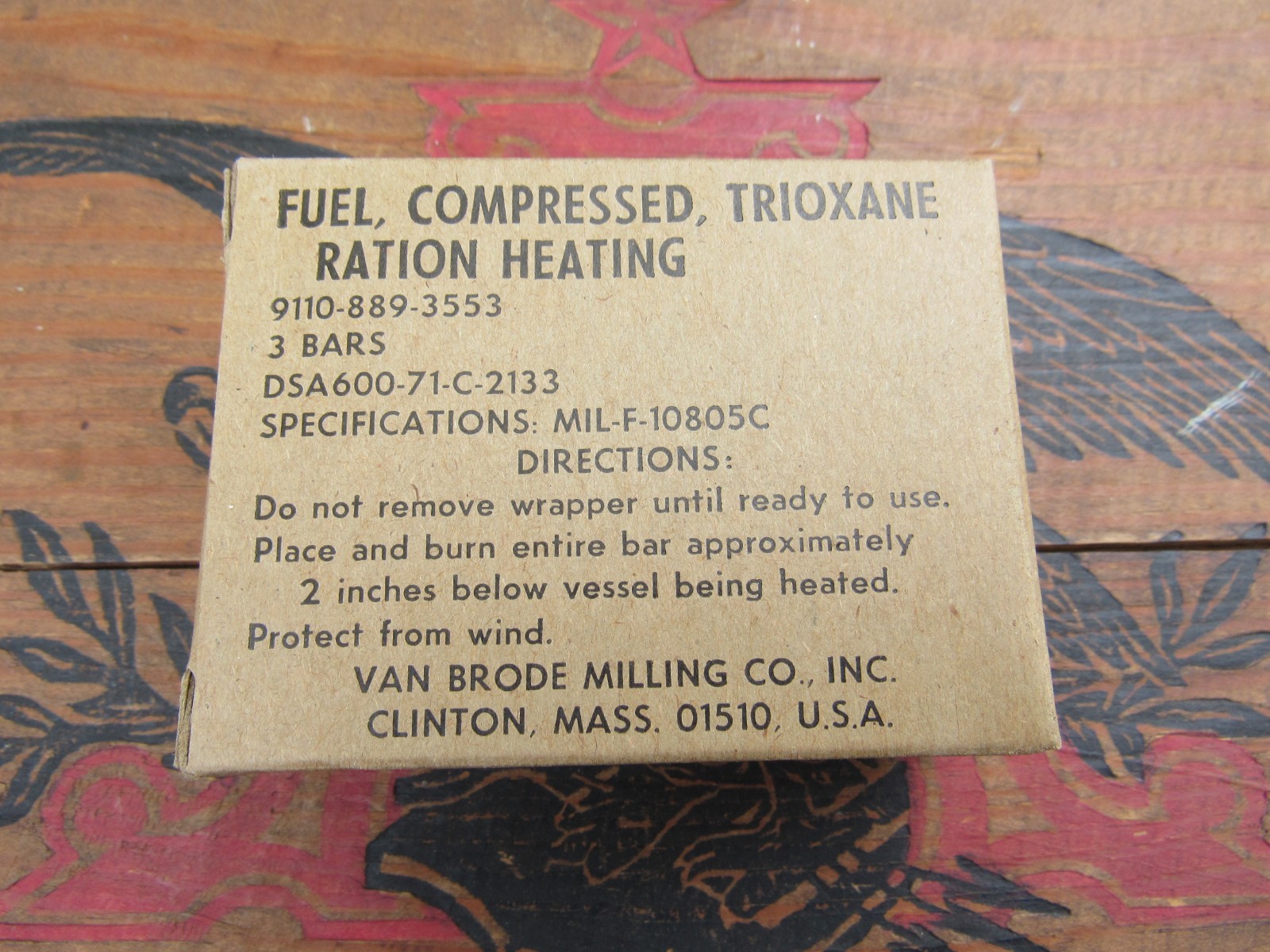 Vintage Trioxane Military Issue Compressed Fuel Bar 2 Per Box – 2 Boxes (4 Bars)