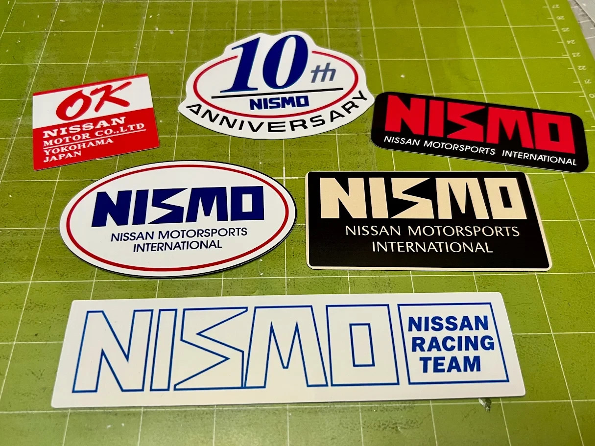 Old Logo Nismo Nissan Motorsports – Set of 6 Reproduction Stickers
