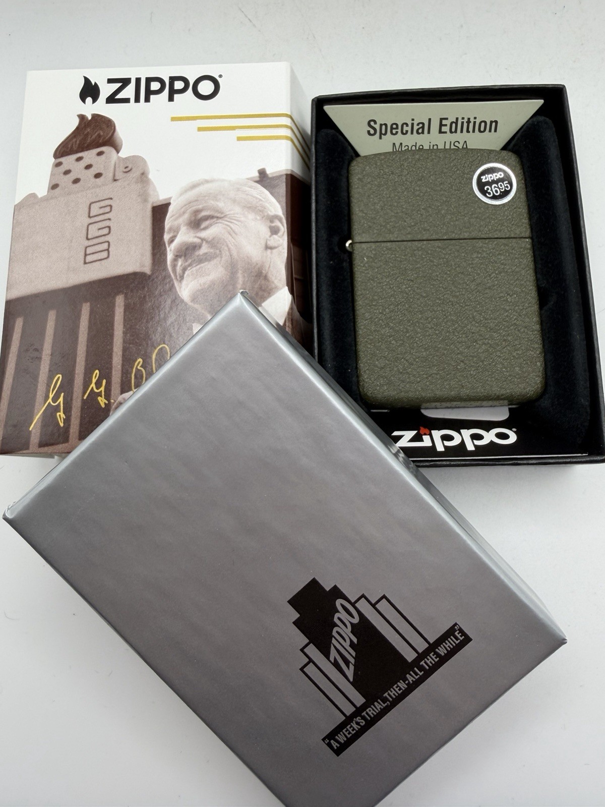 2026 Founder’s Day 1941 Replica Green Crackle Zippo Lighter New