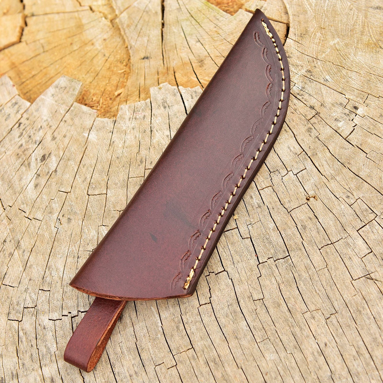 9’handmade fixed blade knife sheath hunting skinner blade knife leather sheath