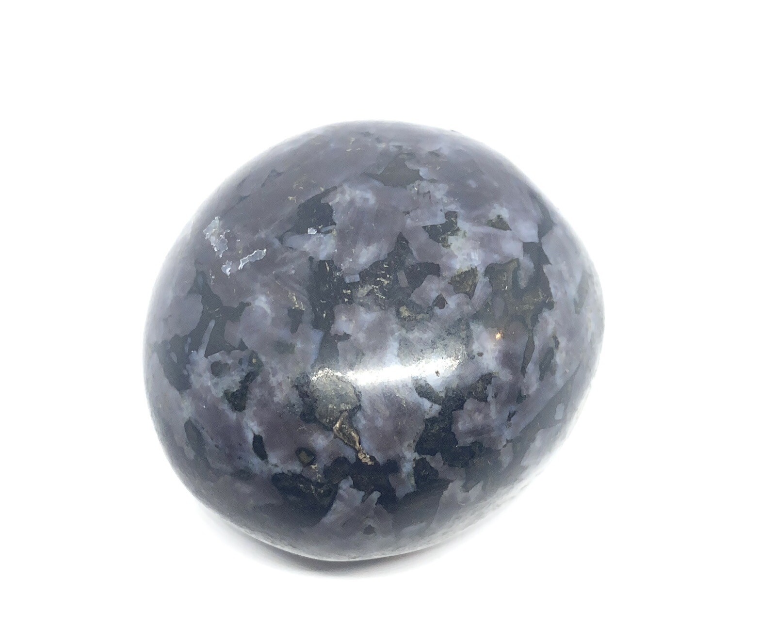 Indigo Gabbro (Mystic Merlinite) Palm Stone From Madagascar 141g Reiki