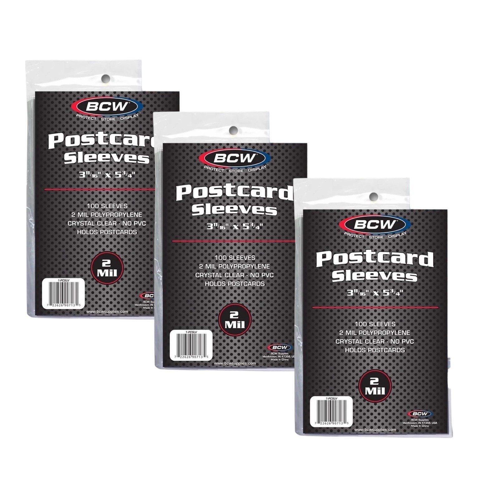 Postcard Sleeves 100 Count BCW Lot of 3