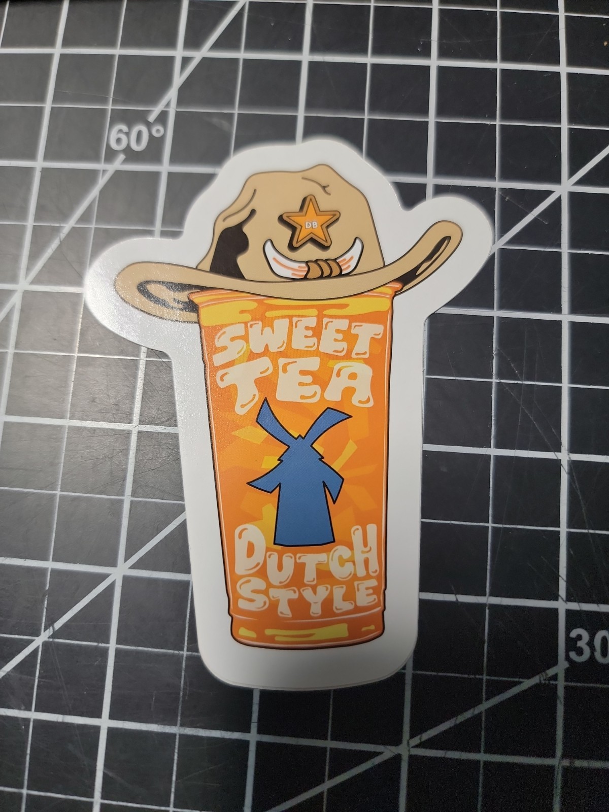 DUTCH Bros STICKER Decal TEXAS Sweet TEA Cowboy HAT REGIONAL