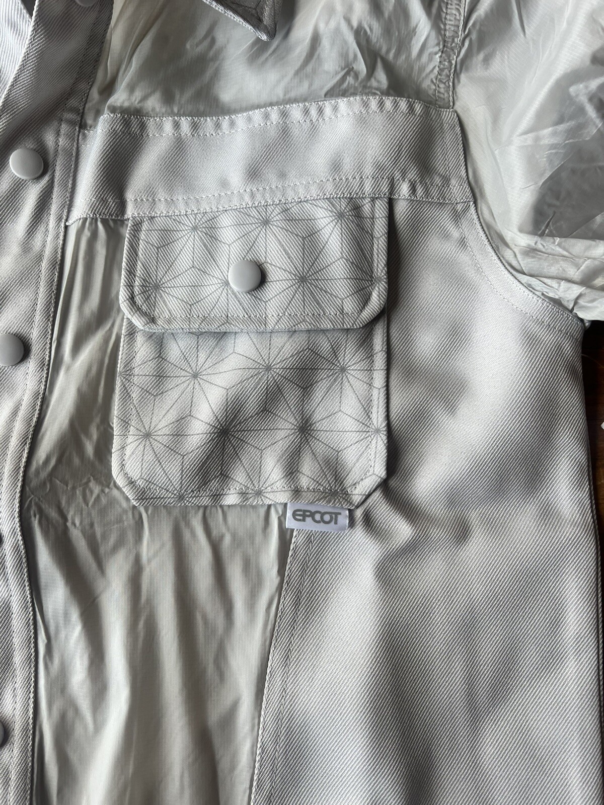 Epcot Windbreaker Jacket Button Up Geometric Print Lightweight Small