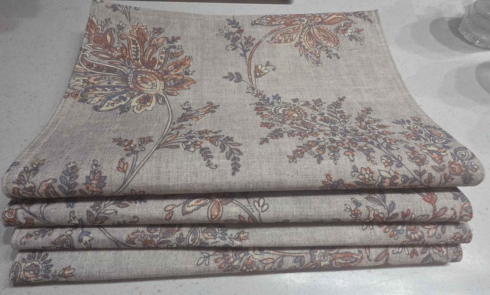 New! Avignon Couleur Nature Easy Care Floral Placemats Set of 4