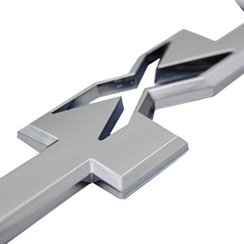 4×4 Decal Emblem with Pre-Adhesive for 6 3/4 x 1 3/8 inches Chrome silver