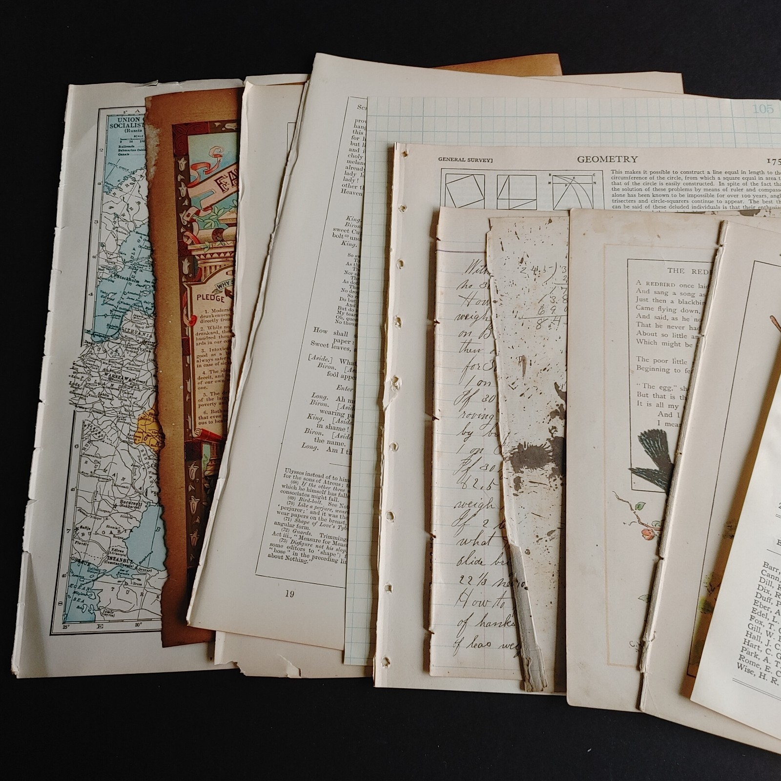 1 Lb. Vintage Paper Ephemera Lot Junk Journals Mixed Media Craft Collage