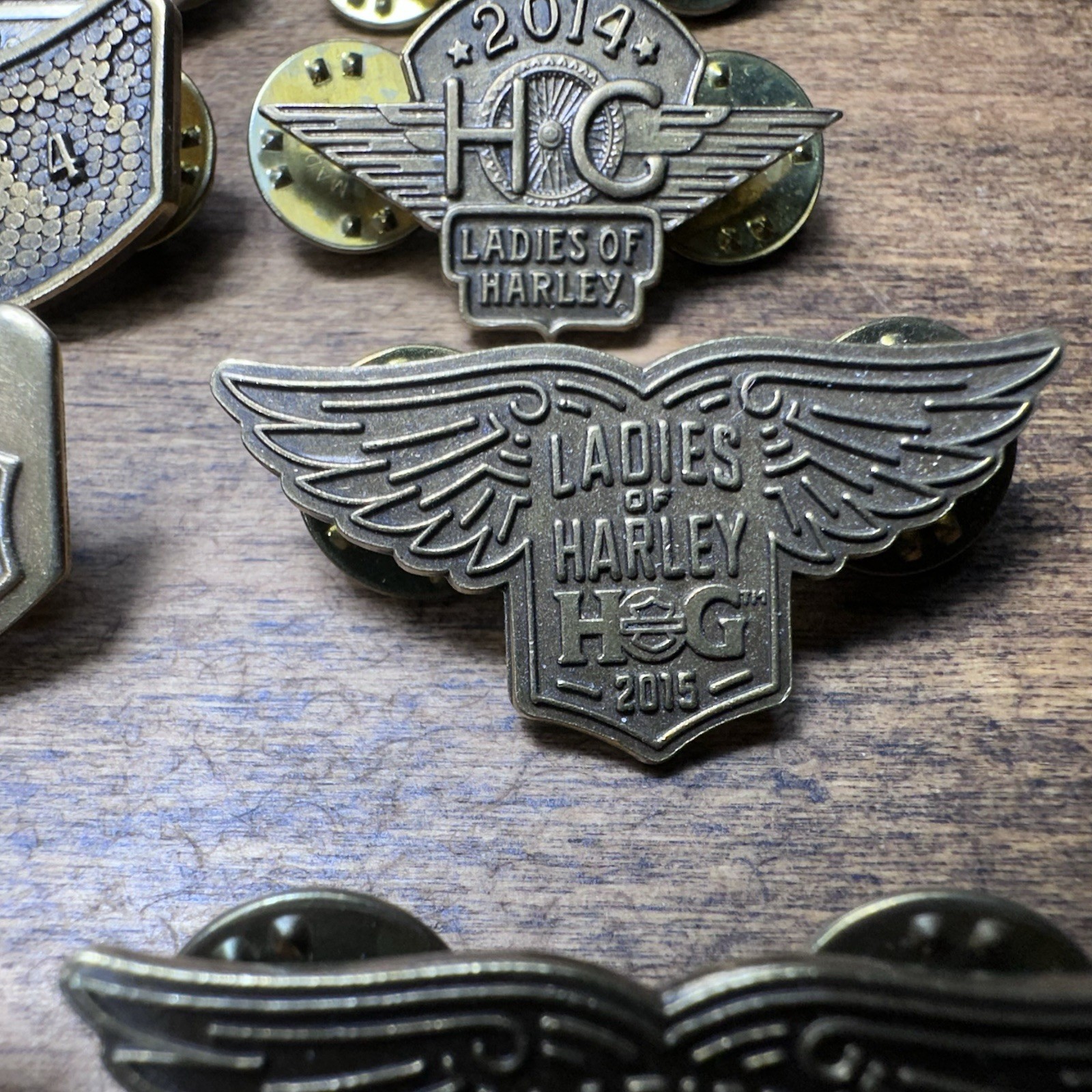 Lot of 14 Harley Davidson HOG & Ladies of Harley Pins Rockers 2009-2017