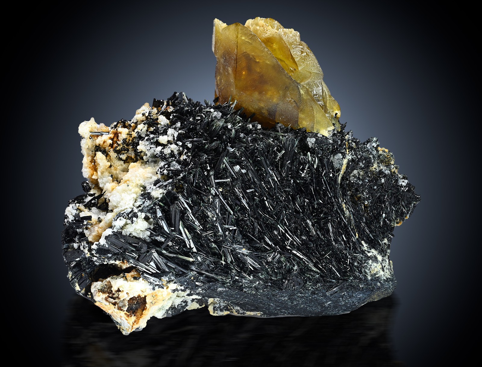 Natural Titanite with Aegirine Cluster on Matrix • Pakistan Mineral Specimen 89g