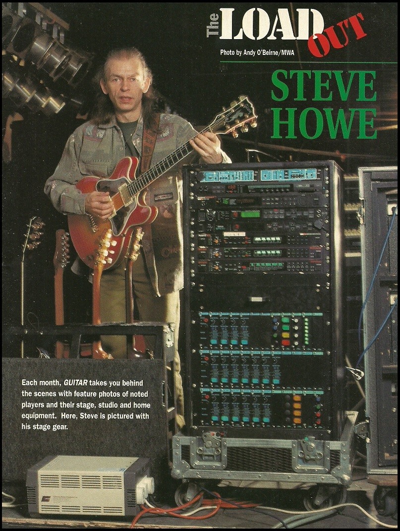 Steve Howe (Yes, Asia, GTR) Gibson ES Artist guitar stage gear pin-up photo