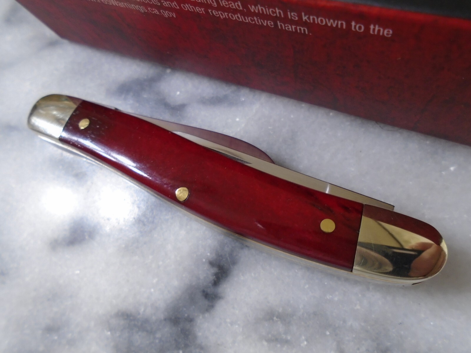 Kershaw Brandywine Stockman 3 Blade Pocket Knife 4382RB D2 Red Bone Folder New