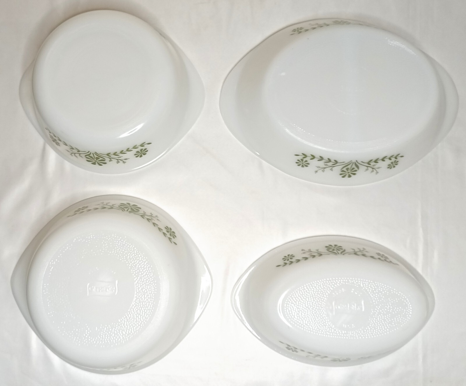 Vintage Glasbake Crazy Daisy Pattern Casserole Dishes Lot Of 4 NO LIDS