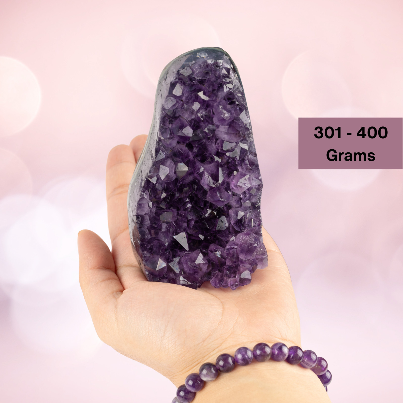 Amethyst Cut Base, „AAA“ Uruguayan Purple Geode Cluster Healing Crystal, 5 sizes