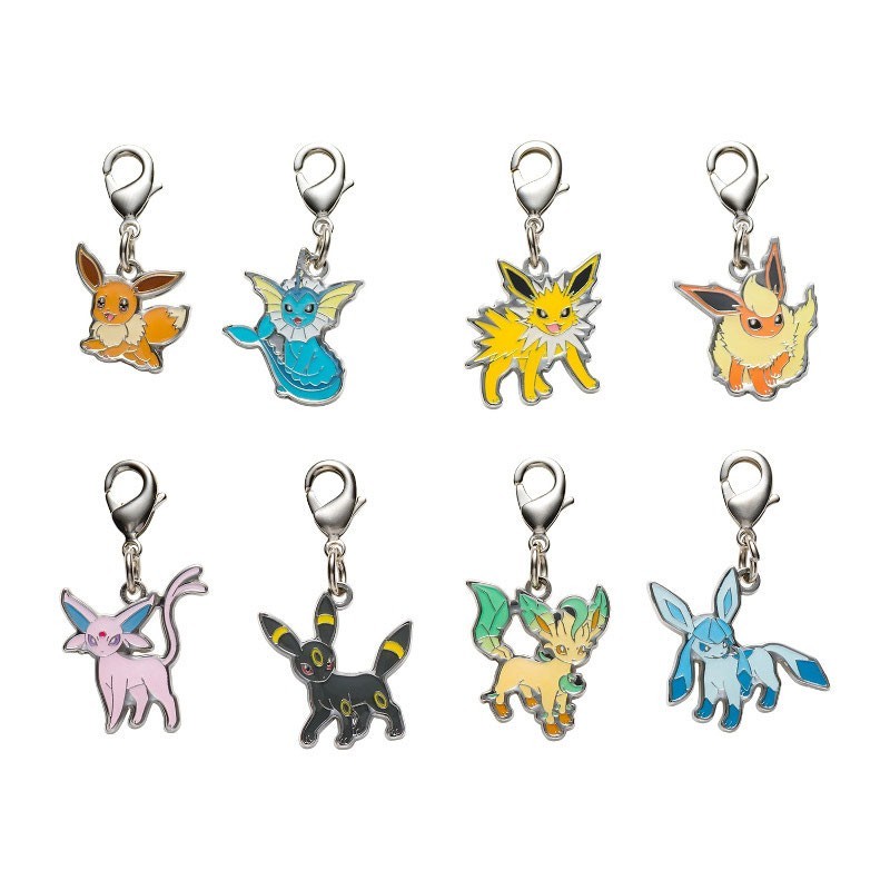 E1272 Eevee Evolution Japanese Pokemon Metal Charm Set Sealed Umbreon A8