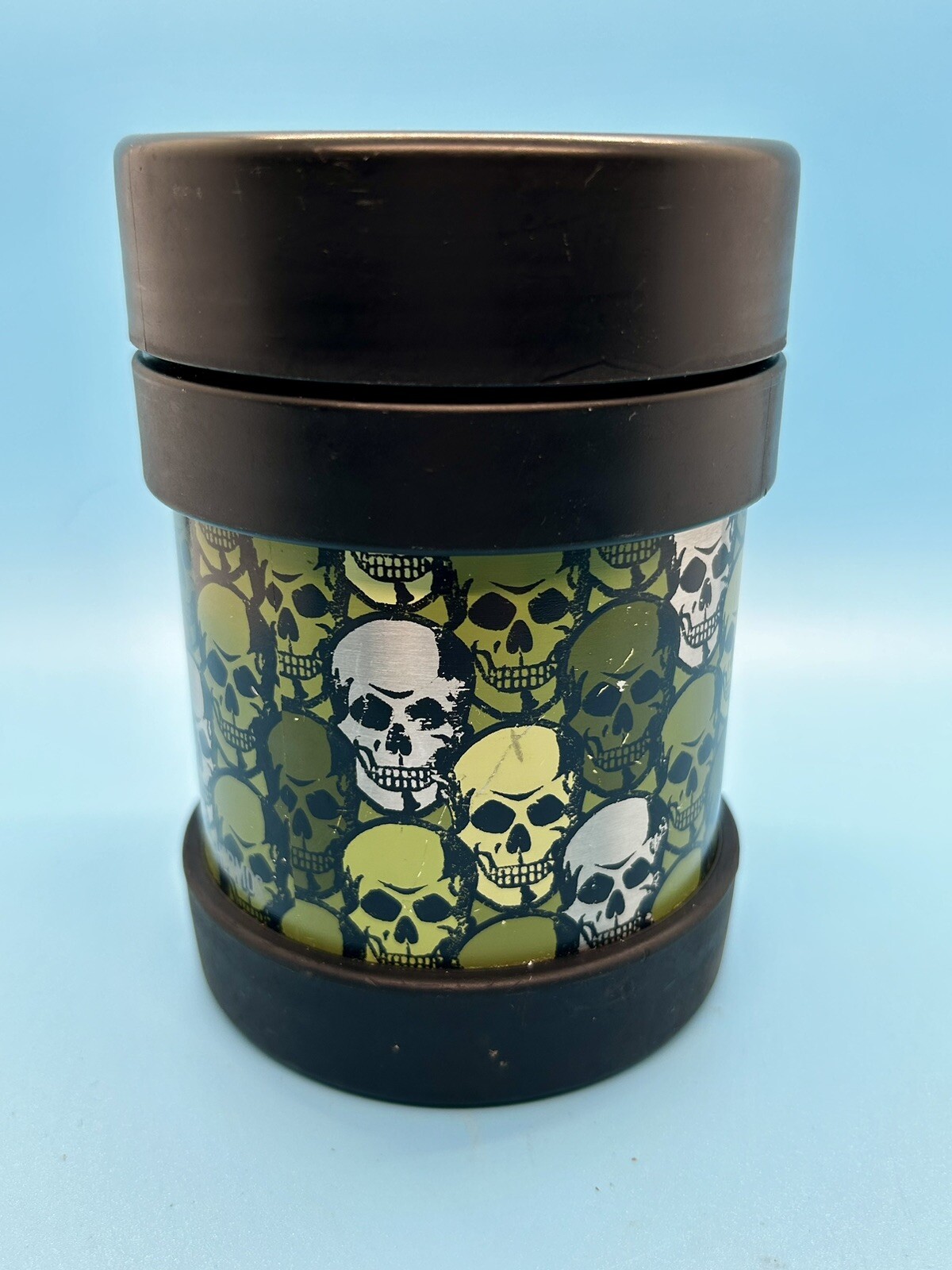 Small Green Skull Thermos Stands 5” Tall For Hot Or Cold Food Storage Skulls