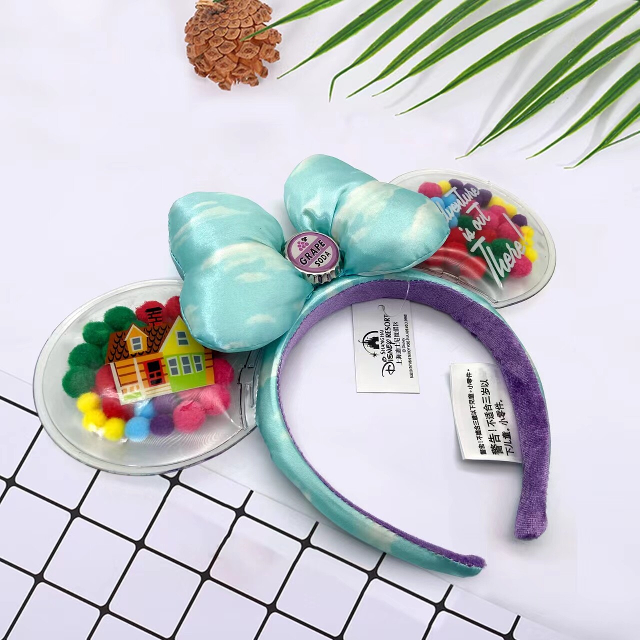 Mickey Mouse Minnie Ears UP Grape Soda Cap Balloons Disney Parks Headband US💖