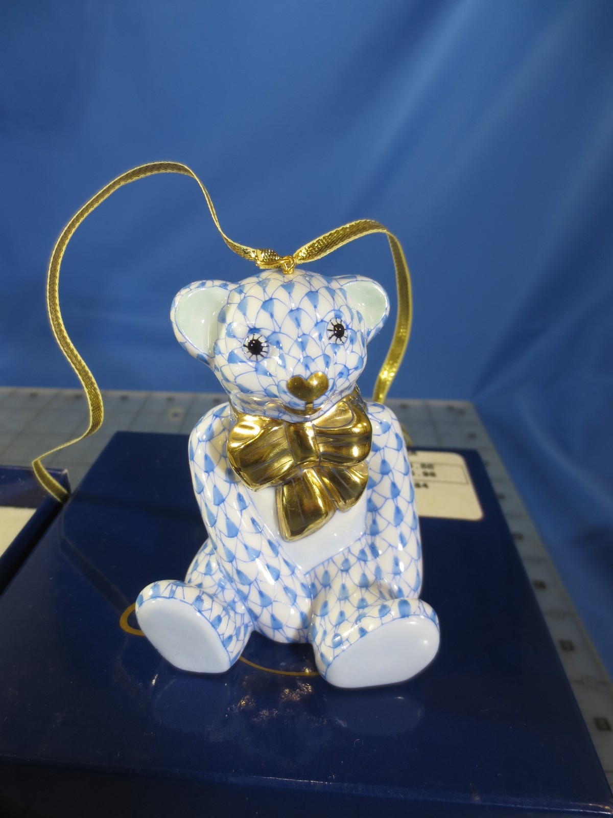 Herend Porcelain Teddy Bear ornament Figurine in box!