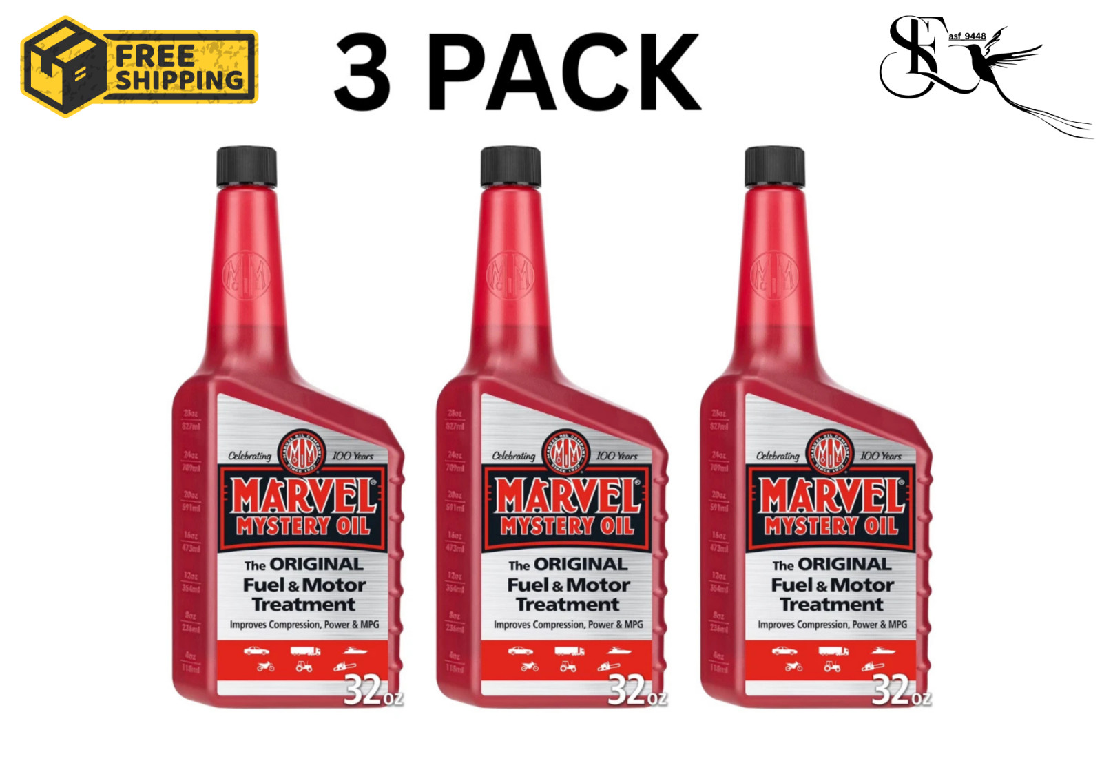 New Marvel Mystery Oil 32 Oz 3 Pack Fuel Treatment Engine Oil Additive