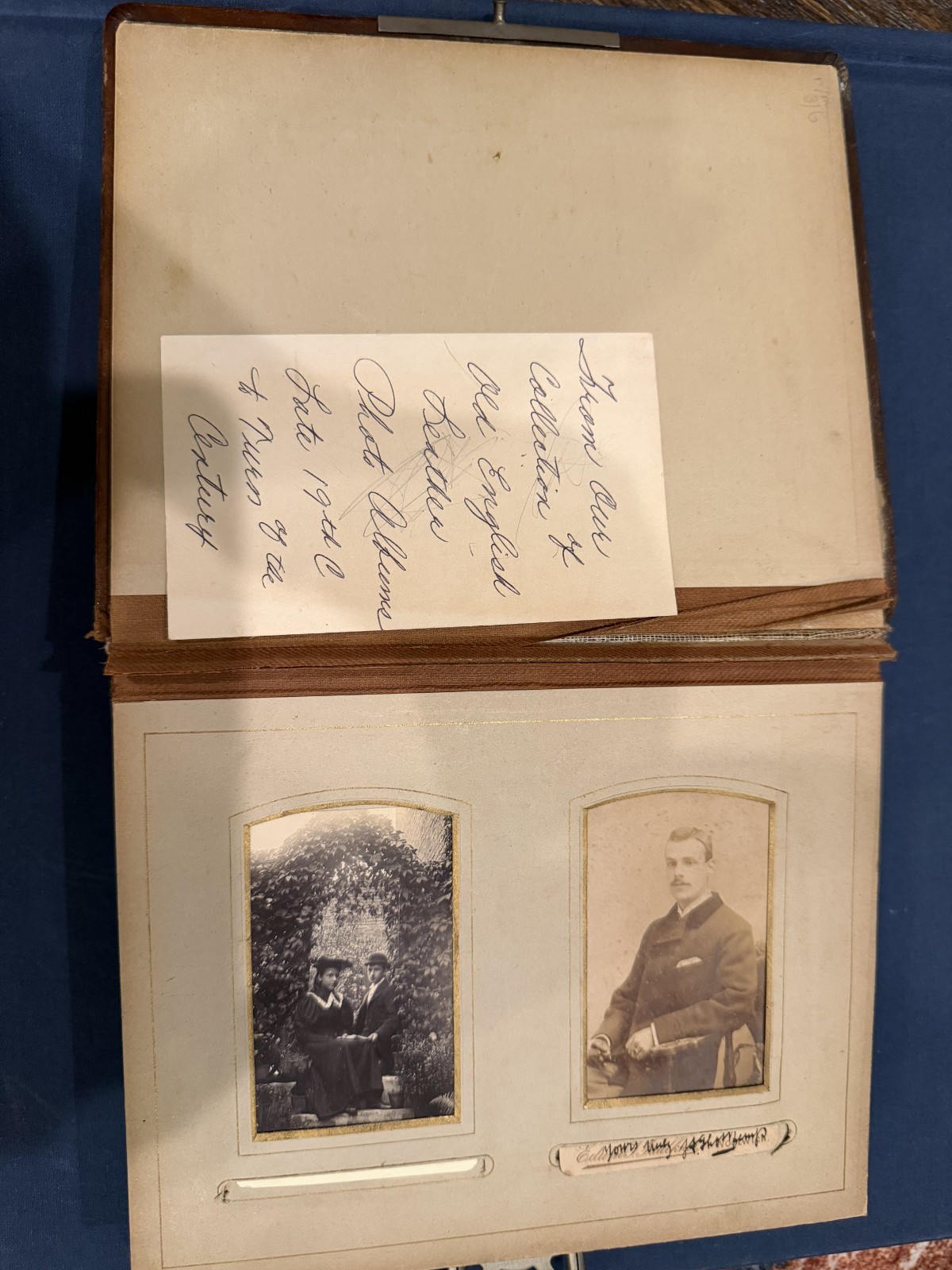 Antique Victorian Photo Album 16 Cabinet Cards East London c1885-1910 with Clasp