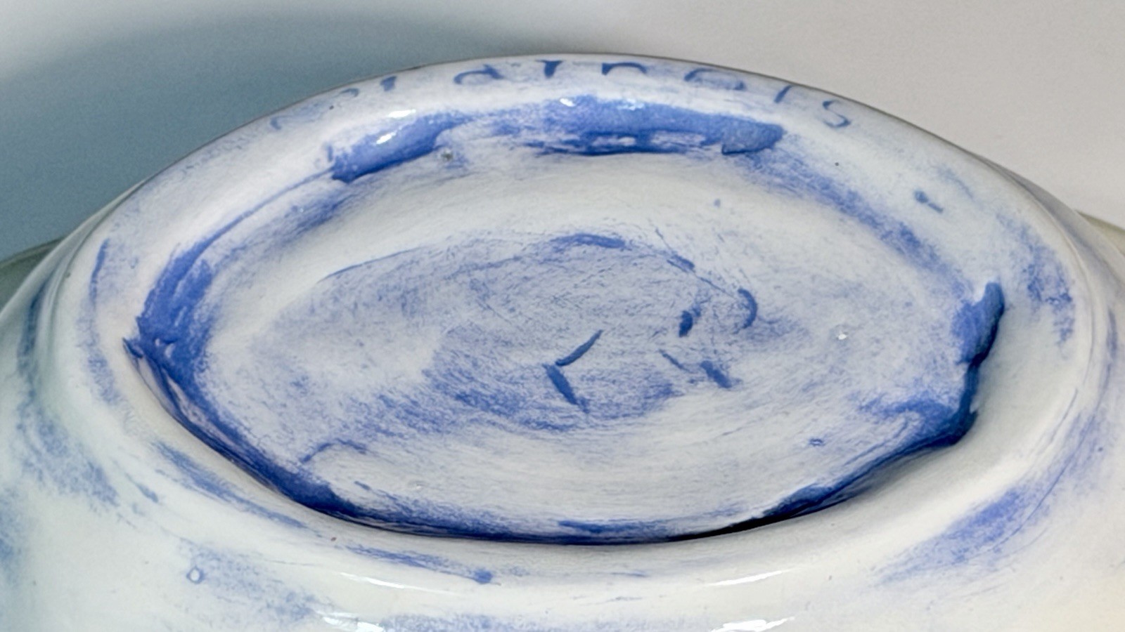 Vintage Arnels Blue White Pitcher & Basin Bowl Set Mid Century Farmhouse